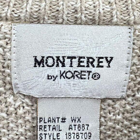 Vintage Koret Cardigan Sweater M Beige Embroidered Grandma Cottage Phoebe Buffay - Picture 12 of 15